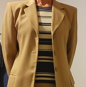 Jones New York camel colored business skirt suit. Size 4 jacket, size 6 skirt.